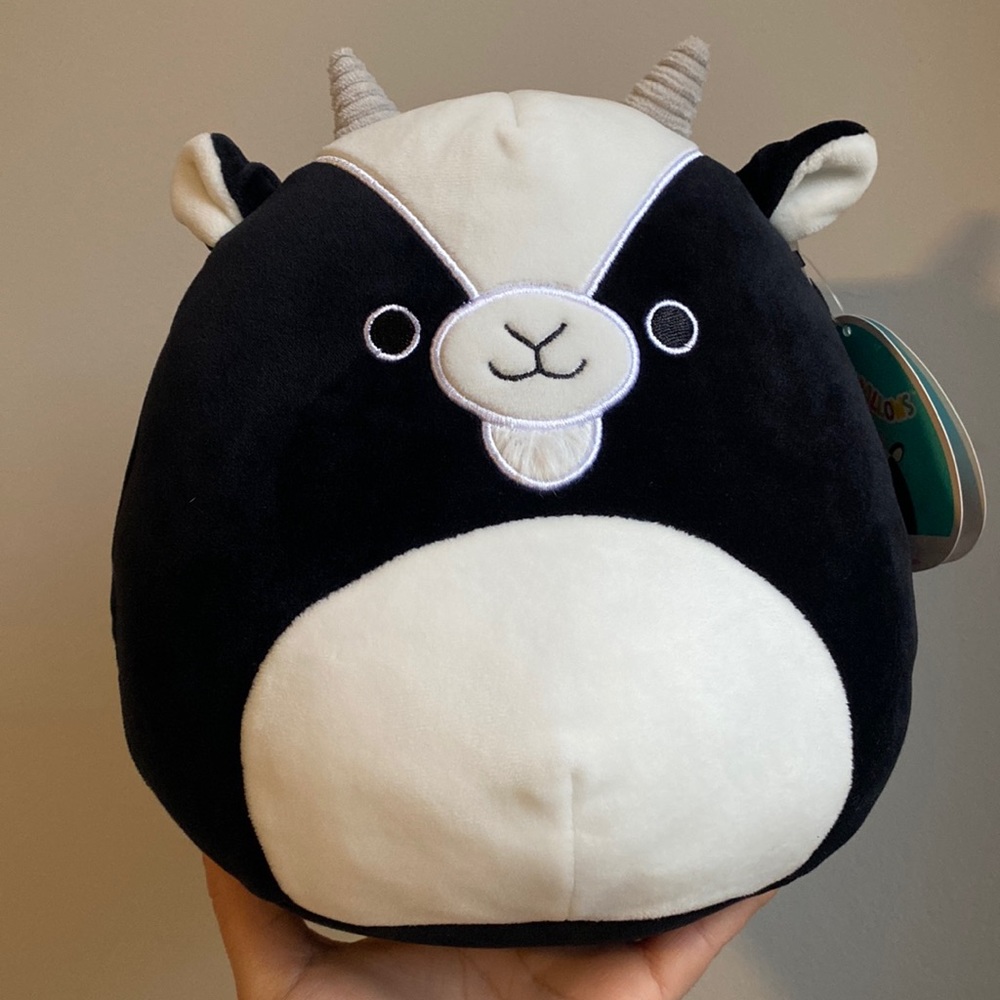 Squishmallows Black and White Goat Plush